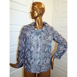 St John sz M Gray Beige Python Print Full Zip Jacket